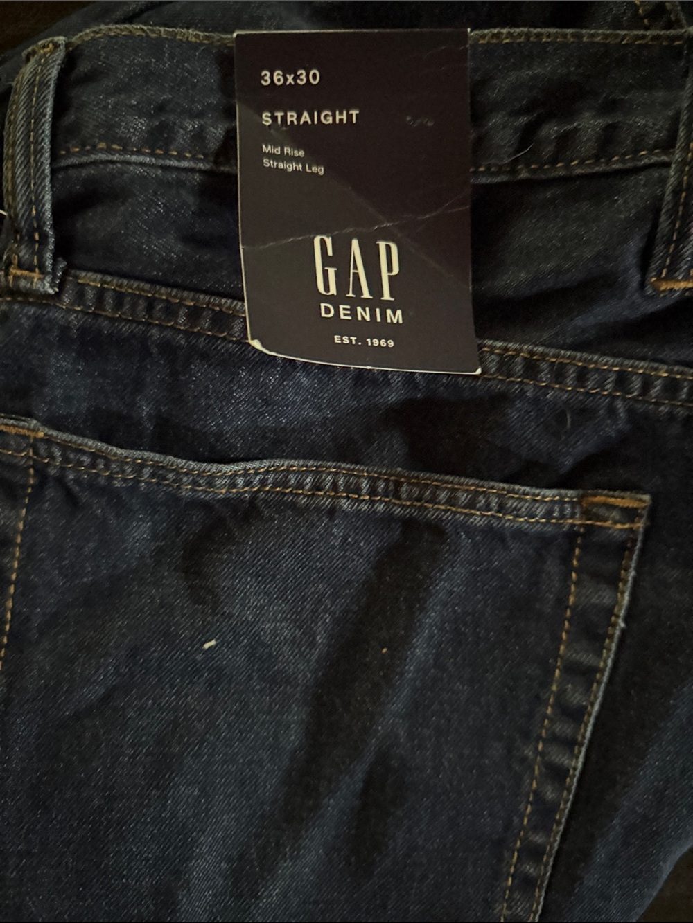 GAP Men's Straight Jeans in Dark Indigo